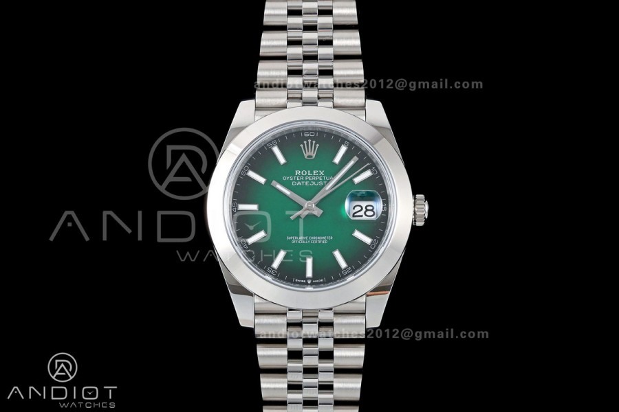 DateJust 41 126330 EWEF 1:1 Best Edition Green Ombre Dial on Jubilee Bracelet A3235