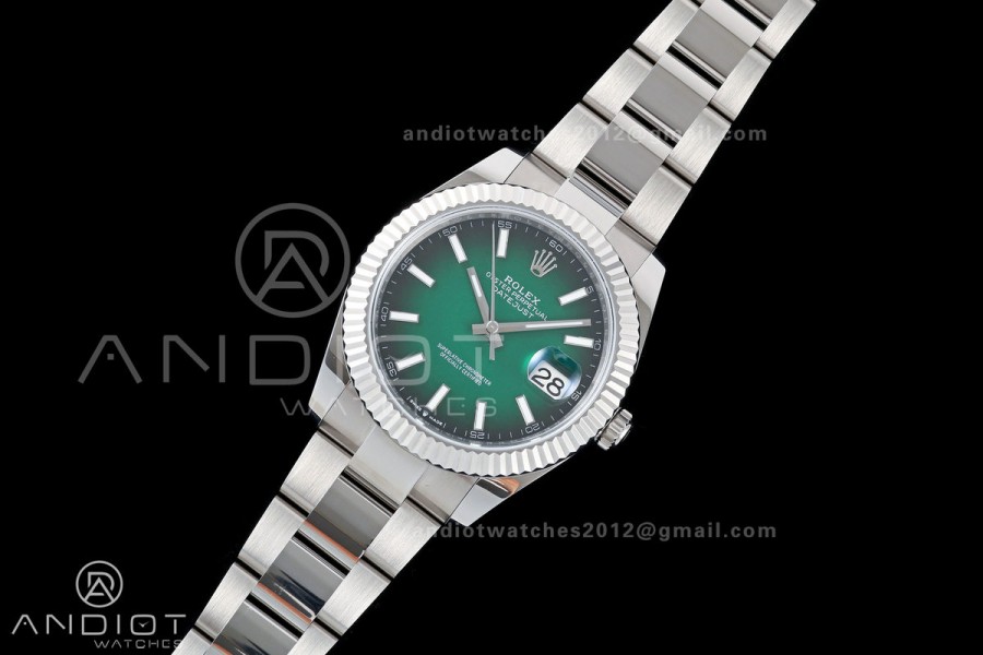 DateJust 41 126334 EWEF 1:1 Best Edition Green Ombre Dial on Oyster Bracelet A3235
