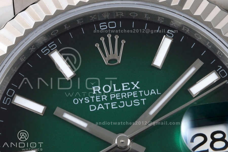 DateJust 41 126334 EWEF 1:1 Best Edition Green Ombre Dial on Oyster Bracelet A3235