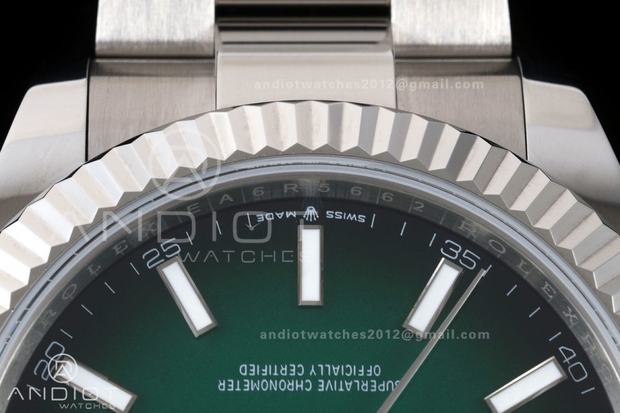 DateJust 41 126334 EWEF 1:1 Best Edition Green Ombre Dial on Oyster Bracelet A3235