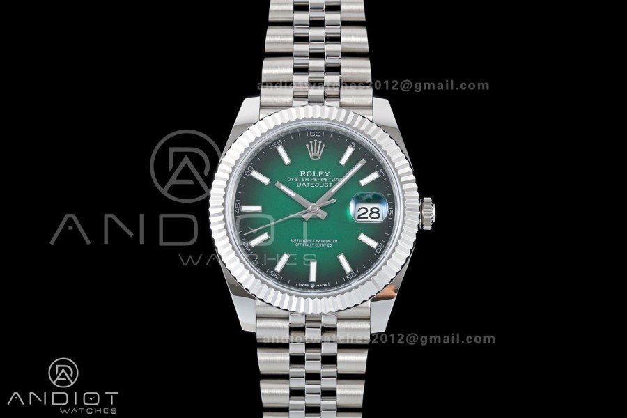 DateJust 41 126334 EWEF 1:1 Best Edition Green Ombre Dial on Jubilee Bracelet A3235