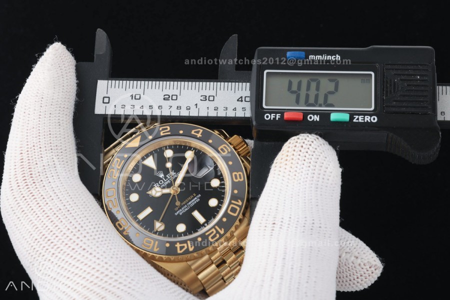 GMT Master II 126718 GRNR Gain Weight QF 1:1 Black Dial On YG Jubilee Bracelet SH3285 CHS (Free Sprung)