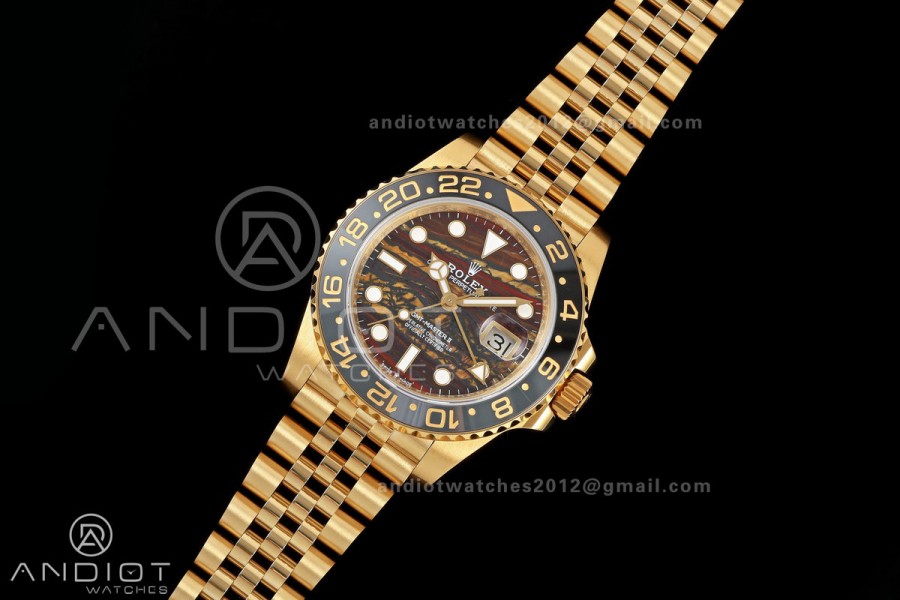 GMT Master II 126718 GRNR Gain Weight QF 1:1 Tiger Iron Dial On YG Jubilee Bracelet SH3285 CHS (Free Sprung)