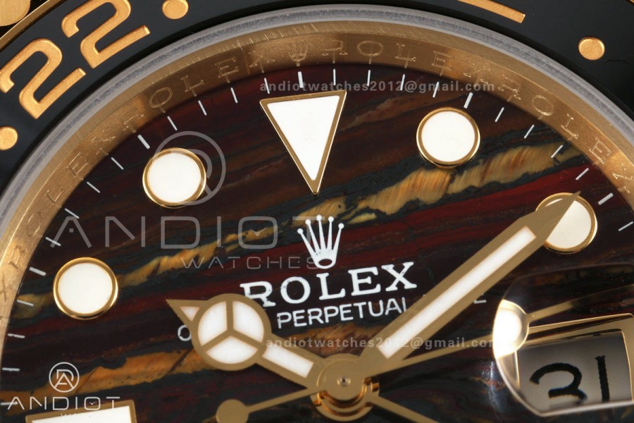GMT Master II 126718 GRNR Gain Weight QF 1:1 Tiger Iron Dial On YG Jubilee Bracelet SH3285 CHS (Free Sprung)