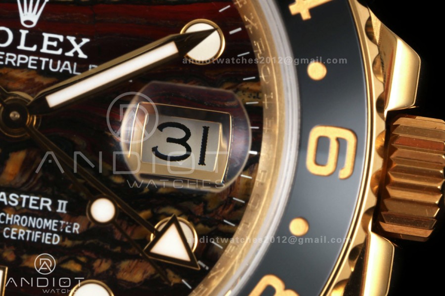 GMT Master II 126718 GRNR Gain Weight QF 1:1 Tiger Iron Dial On YG Jubilee Bracelet SH3285 CHS (Free Sprung)