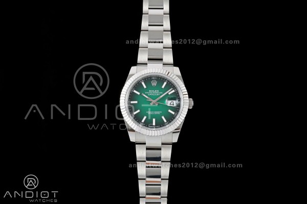 DateJust 41mm 126334 904 SS QF V2 1:1 Green Ombre ...