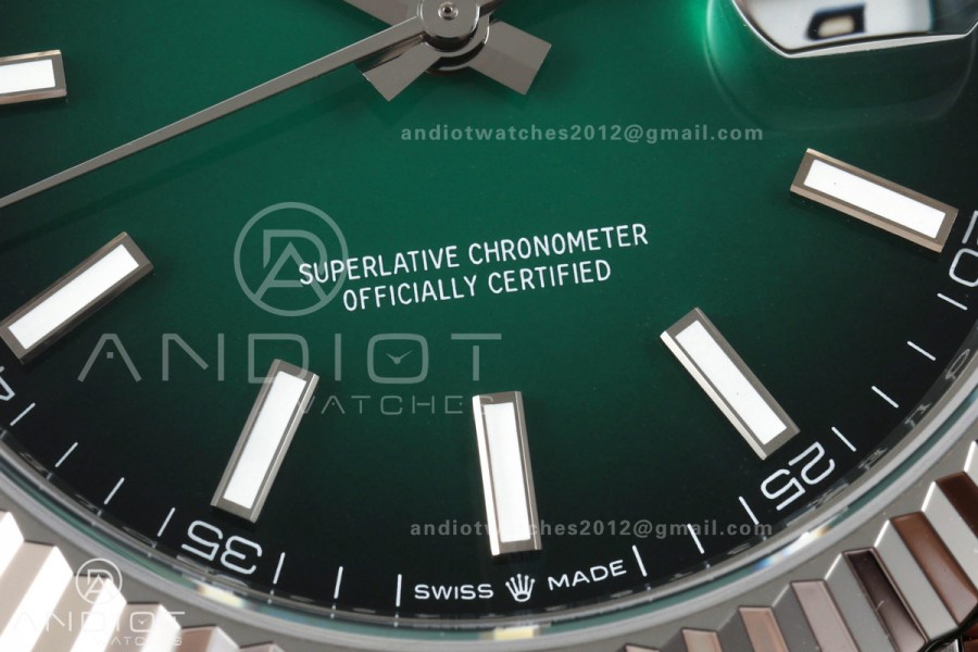 DateJust 41mm 126334 904 SS QF V2 1:1 Green Ombre Dial Stick Marker On Oyster Bracelet SH3235 (Free Sprung)
