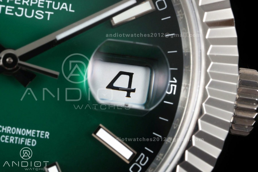 DateJust 41mm 126334 904 SS QF V2 1:1 Green Ombre Dial Stick Marker On Oyster Bracelet SH3235 (Free Sprung)