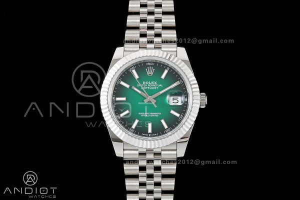 DateJust 41mm 126334 904 SS QF V2 1:1 Green Ombre ...
