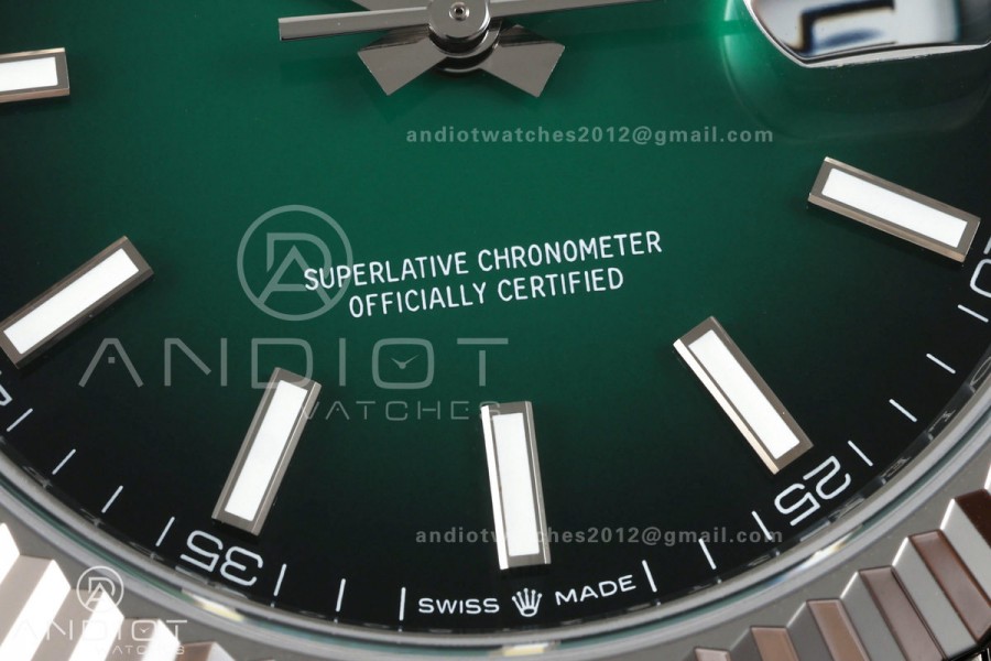 DateJust 41mm 126334 904 SS QF V2 1:1 Green Ombre Dial Stick Marker On Jubilee Bracelet SH3235 (Free Sprung)