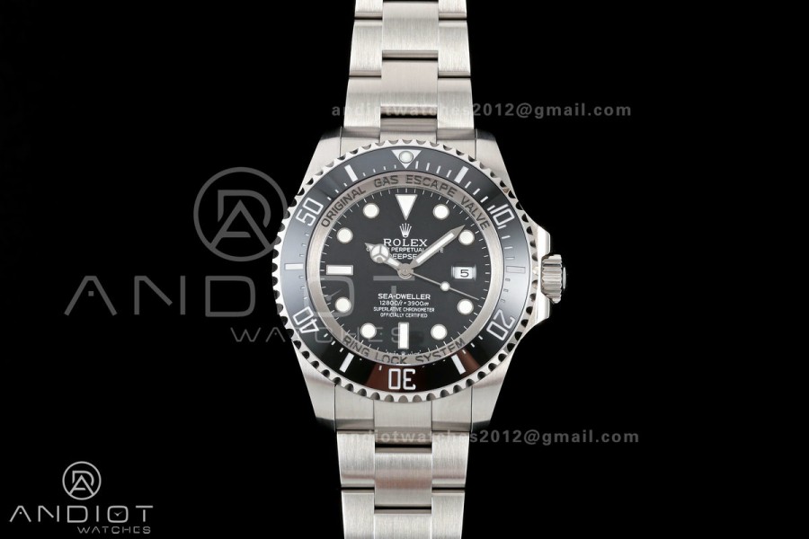 Sea-Dweller DEEPSEA 126660 904L SS QF 1:1 Best Edition Black Dial On Oyster Bracelet SH3235 (Free Sprung)