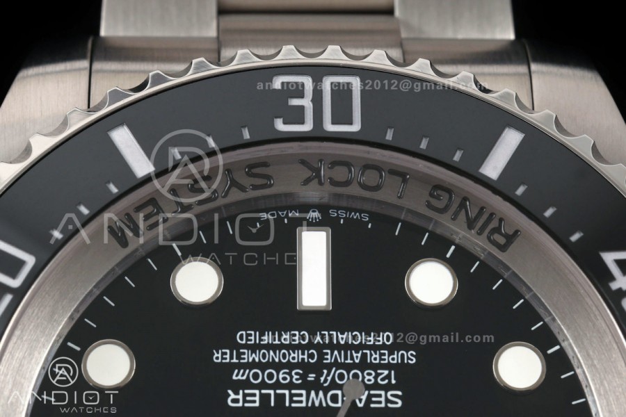 Sea-Dweller DEEPSEA 126660 904L SS QF 1:1 Best Edition Black Dial On Oyster Bracelet SH3235 (Free Sprung)