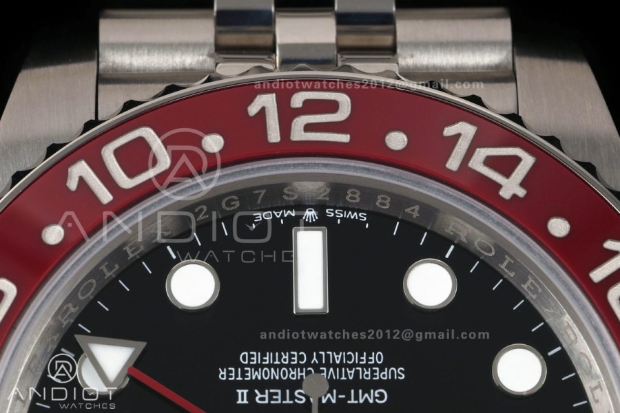 GMT-Master II 126710 BLRO Blue/Red V2 904L SS QF 1:1 Black Dial On Jubilee Bracelet SH3285 CHS (Free Sprung)