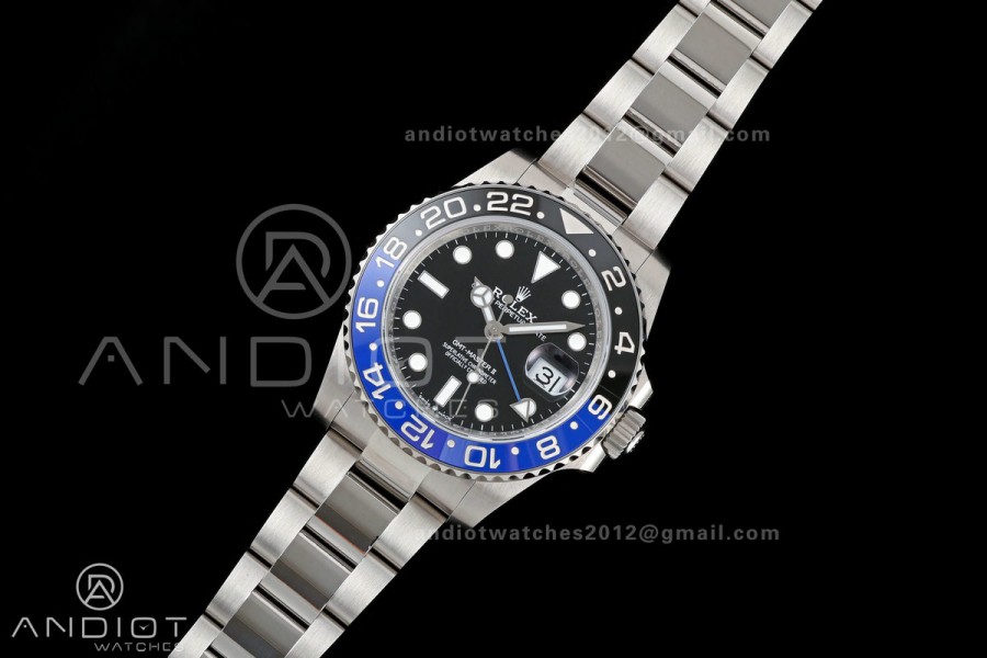 GMT-Master II 126710 BLNR Black/Blue V2 904L SS QF 1:1 Black Dial On Oyster Bracelet SH3285 CHS (Free Sprung)