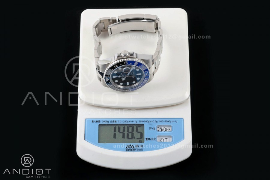 GMT-Master II 126710 BLNR Black/Blue V2 904L SS QF 1:1 Black Dial On Oyster Bracelet SH3285 CHS (Free Sprung)