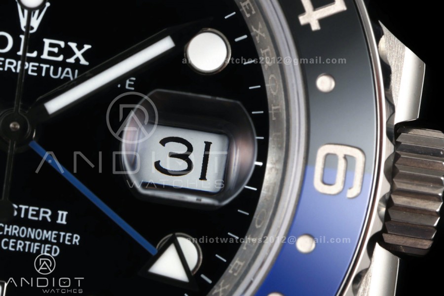 GMT-Master II 126710 BLNR Black/Blue V2 904L SS QF 1:1 Black Dial On Oyster Bracelet SH3285 CHS (Free Sprung)