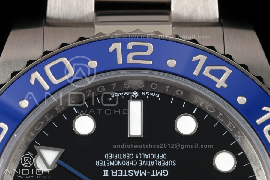 GMT-Master II 126710 BLNR Black/Blue V2 904L SS QF 1:1 Black Dial On Oyster Bracelet SH3285 CHS (Free Sprung)
