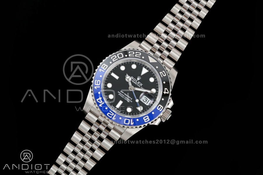 GMT-Master II 126710 BLNR Black/Blue V2 904L SS QF 1:1 Black Dial On Jubilee Bracelet SH3285 CHS (Free Sprung)