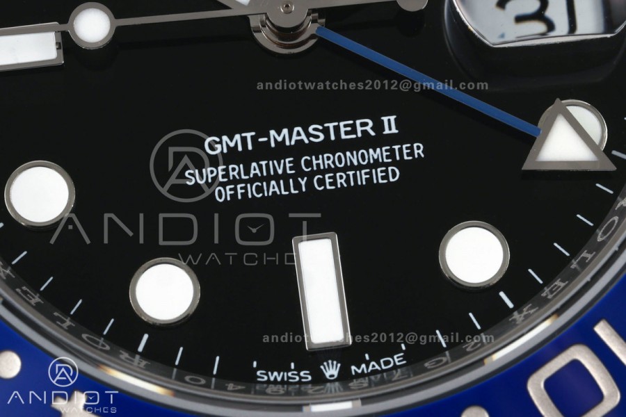 GMT-Master II 126710 BLNR Black/Blue V2 904L SS QF 1:1 Black Dial On Jubilee Bracelet SH3285 CHS (Free Sprung)