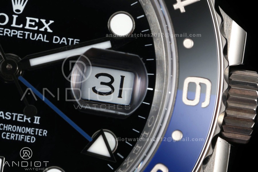GMT-Master II 126710 BLNR Black/Blue V2 904L SS QF 1:1 Black Dial On Jubilee Bracelet SH3285 CHS (Free Sprung)