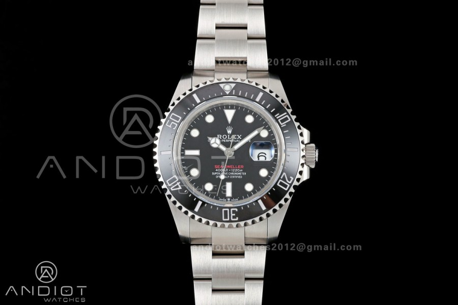 Sea-Dweller 126600 43mm 904L SS QF 1:1 Best Edition Black Dial On Oyster Bracelet SH3235 (Free Sprung)