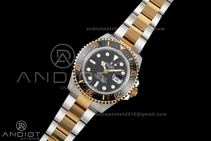 Sea-Dweller 126600 43mm 904L SS/YG QF 1:1 Best Black Dial On Oyster Bracelet SH3235 (Free Sprung)
