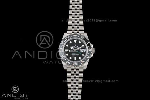GMT-Master II 126710 GRNR Black/Gray V2 904L SS QF...