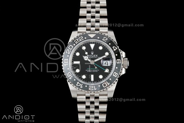 GMT-Master II 126710 GRNR Black/Gray V2 904L SS QF...