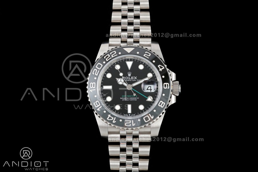 GMT-Master II 126710 GRNR Black/Gray V2 904L SS QF 1:1 Black Dial On Jubilee Bracelet SH3285 CHS (Free Sprung)