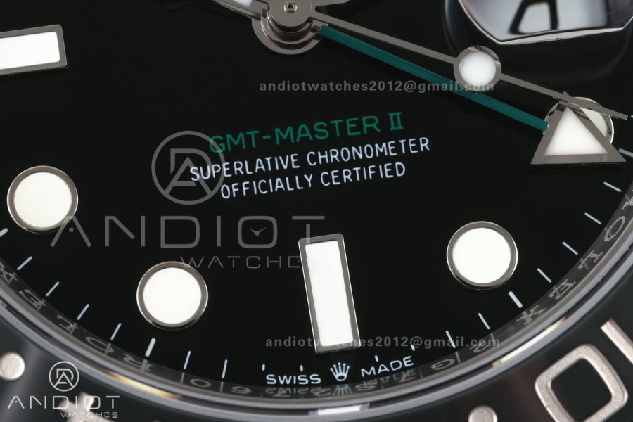 GMT-Master II 126710 GRNR Black/Gray V2 904L SS QF 1:1 Black Dial On Jubilee Bracelet SH3285 CHS (Free Sprung)