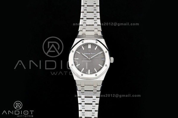 Royal Oak 41mm 15500 SS ZF Free Sprung V2 1:1 Best Edition Gray Textured Dial On SS Bracelet Super Clone A4302