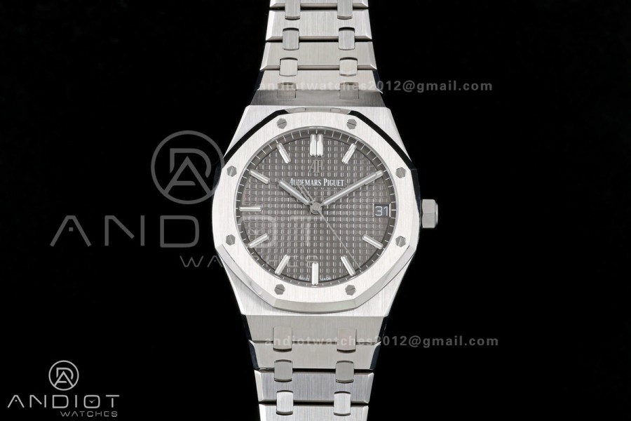 Royal Oak 41mm 15500 SS ZF Free Sprung V2 1:1 Best Edition Gray Textured Dial On SS Bracelet Super Clone A4302
