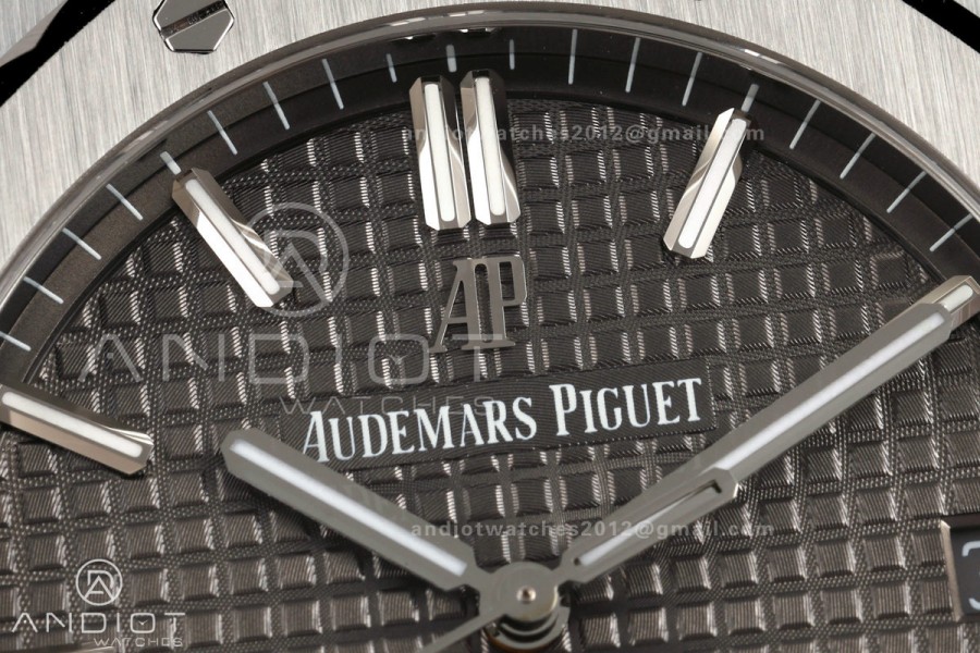 Royal Oak 41mm 15500 SS ZF Free Sprung V2 1:1 Best Edition Gray Textured Dial On SS Bracelet Super Clone A4302