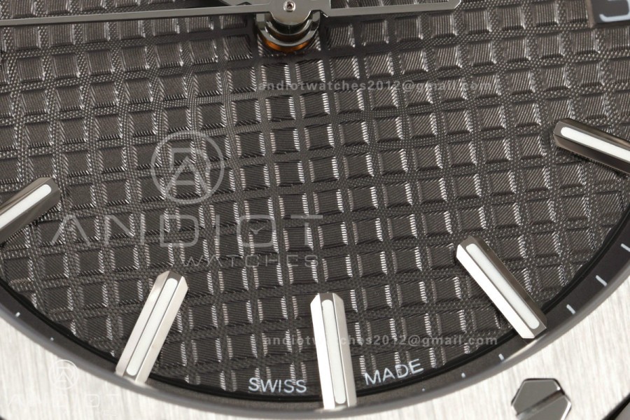 Royal Oak 41mm 15500 SS ZF Free Sprung V2 1:1 Best Edition Gray Textured Dial On SS Bracelet Super Clone A4302