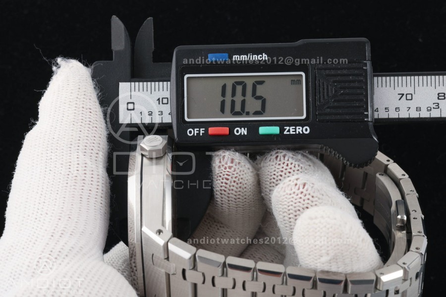 Royal Oak 41mm 15500 SS ZF Free Sprung V2 1:1 Best Edition Silver Textured Dial On SS Bracelet Super Clone A4302