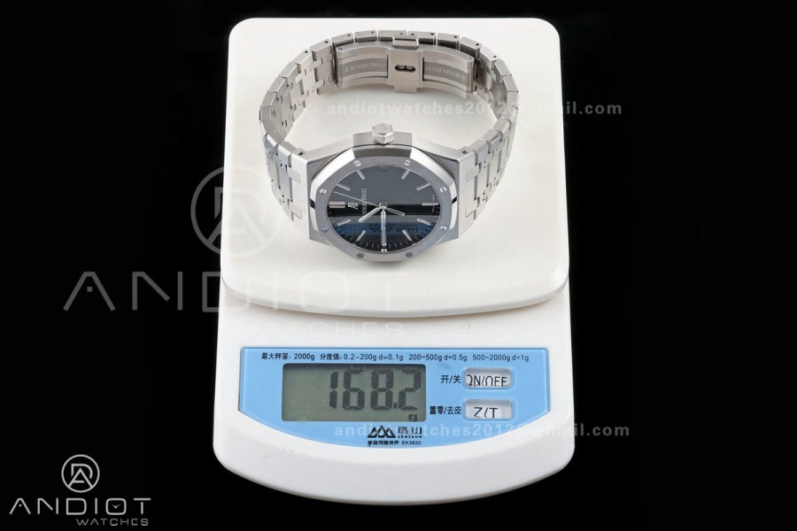 Royal Oak 41mm 15500 SS ZF Free Sprung V2 1:1 Best Edition Silver Textured Dial On SS Bracelet Super Clone A4302