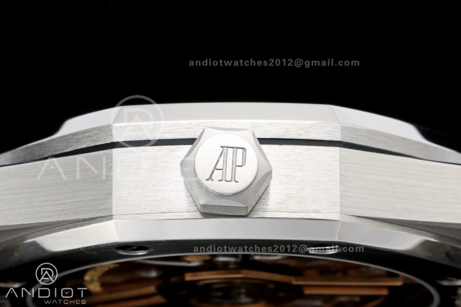 Royal Oak 41mm 15500 SS ZF Free Sprung V2 1:1 Best Edition Silver Textured Dial On SS Bracelet Super Clone A4302
