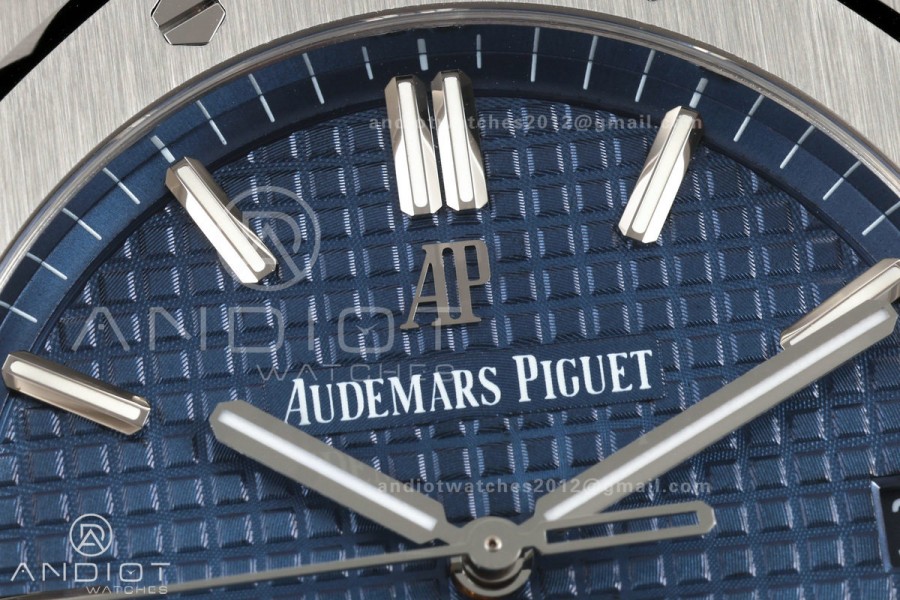 Royal Oak 41mm 15500 SS ZF Free Sprung V2 1:1 Best Edition Blue Textured Dial On SS Bracelet Super Clone A4302