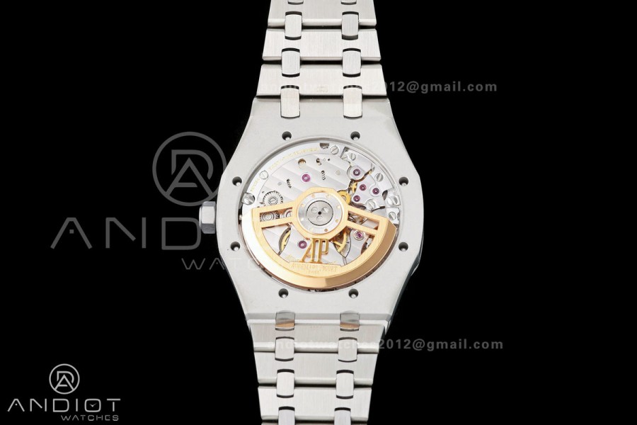 Royal Oak 41mm 15500 SS ZF Free Sprung V2 1:1 Best Edition Black Textured Dial On SS Bracelet Super Clone A4302