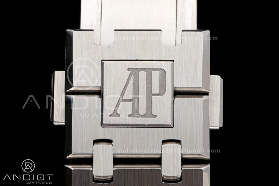 Royal Oak 41mm 15500 SS ZF Free Sprung V2 1:1 Best Edition Black Textured Dial On SS Bracelet Super Clone A4302
