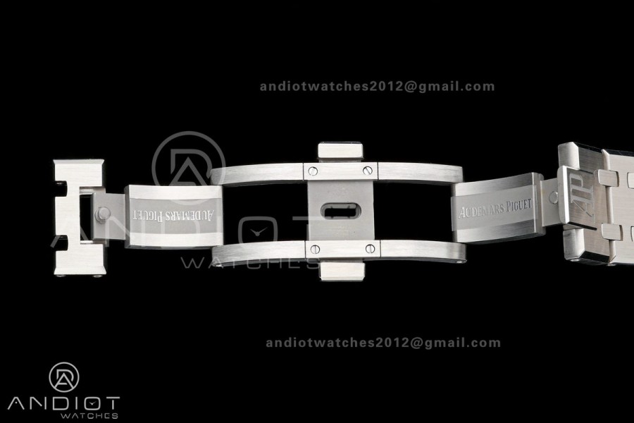 Royal Oak 41mm 15500 SS ZF Free Sprung V2 1:1 Best Edition Black Textured Dial On SS Bracelet Super Clone A4302