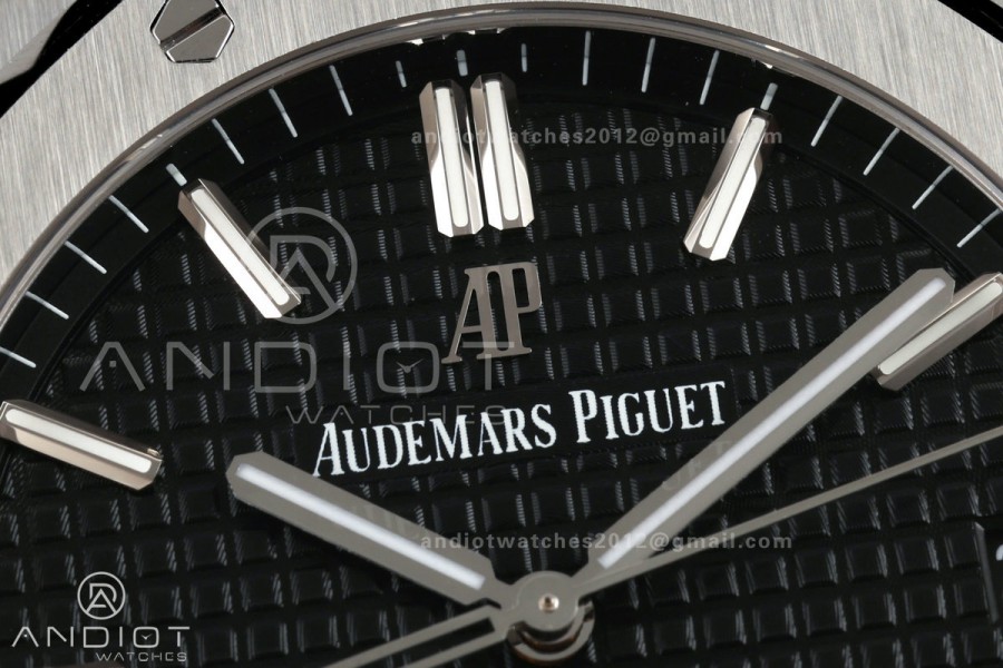 Royal Oak 41mm 15500 SS ZF Free Sprung V2 1:1 Best Edition Black Textured Dial On SS Bracelet Super Clone A4302