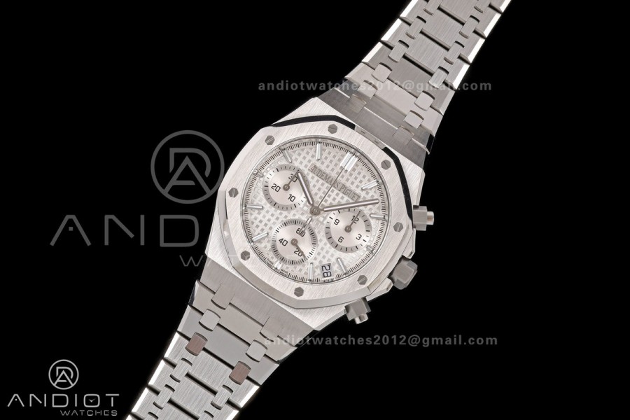 Royal Oak Chrono 26240 SS ZF 1:1 Best Edition White Dial on SS Bracelet SA4401 Super Clone V2 (Free Sprung)