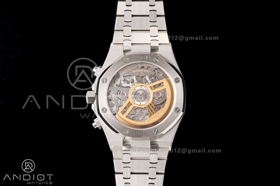 Royal Oak Chrono 26240 SS ZF 1:1 Best Edition Green Dial on SS Bracelet SA4401 Super Clone V2 (Free Sprung)