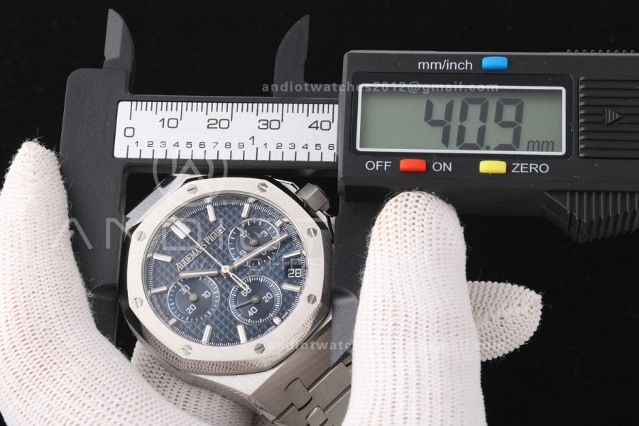 Royal Oak Chrono 26240 SS ZF 1:1 Best Edition Blue Dial on SS Bracelet SA4401 Super Clone V2 (Free Sprung)