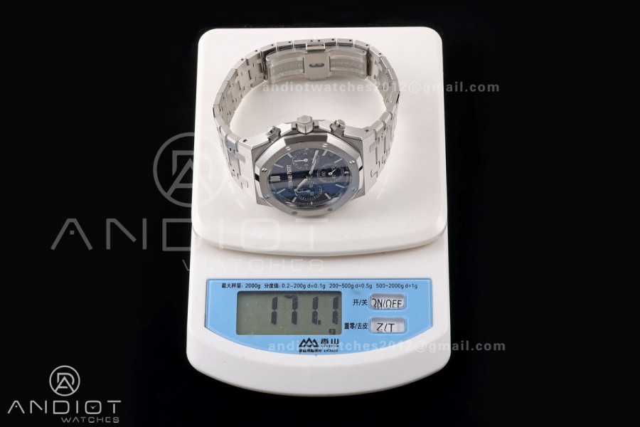 Royal Oak Chrono 26240 SS ZF 1:1 Best Edition Blue Dial on SS Bracelet SA4401 Super Clone V2 (Free Sprung)