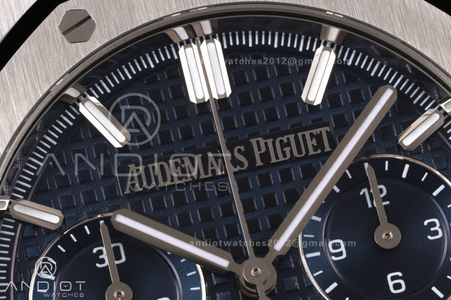 Royal Oak Chrono 26240 SS ZF 1:1 Best Edition Blue Dial on SS Bracelet SA4401 Super Clone V2 (Free Sprung)