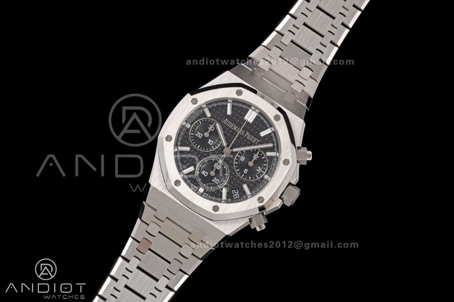Royal Oak Chrono 26240 SS ZF 1:1 Best Edition Black Dial on SS Bracelet SA4401 Super Clone V2 (Free Sprung)