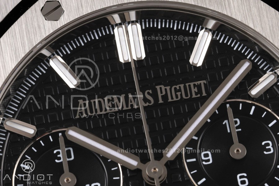 Royal Oak Chrono 26240 SS ZF 1:1 Best Edition Black Dial on SS Bracelet SA4401 Super Clone V2 (Free Sprung)