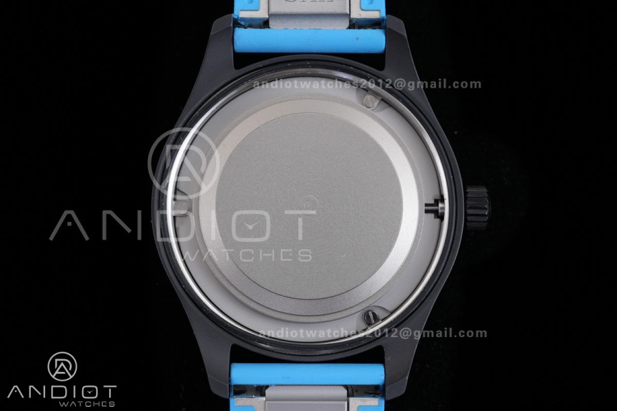 IWC Pilot 41 Top Gun  Ceramic IW328107 M+F Best Edition on Blue Rubber Strap MIYOTA 9015